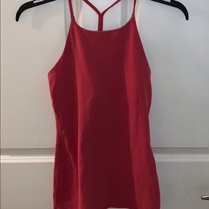 Rustic orange lulu yoga shirt.